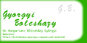 gyorgyi bolcshazy business card